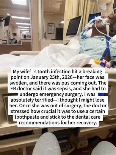 My wife' s tooth infection hit a breakingpoint on January 25th, 2026-her face wasswollen, and there was pus coming out. TheER doctor said it was sepsis, and she had toundergo emergency surgery. I wasabsolutely terrified-I thought I might loseher. Once she was out of surgery, the doctorstressed how crucial it was to use a certaintoothpaste and stick to the dental carerecommendations for her recovery.#toothpaste #oralcare #oralhealth #dentis #dentalcare #healthyteeth #SepsisAwareness #GumHealth #O