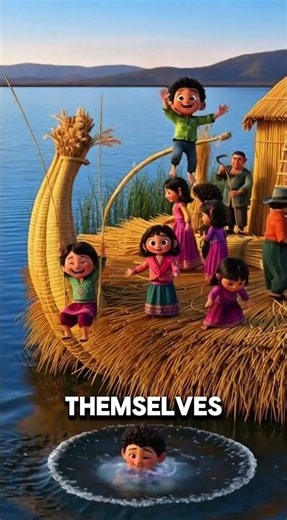 The Floating Islands That Humans Built — Uros of Lake Titicaca 🌊✨ #funfacts #aianimation