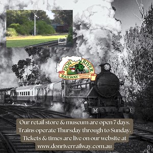 Book a nostalgic ride at Don River Railway today. All tickets, times & availability are live on our website. www.donriverrailway.com.au Our Retail & Museum are open 7 days & trains operate Thursday through to Sunday. | Don River Railway