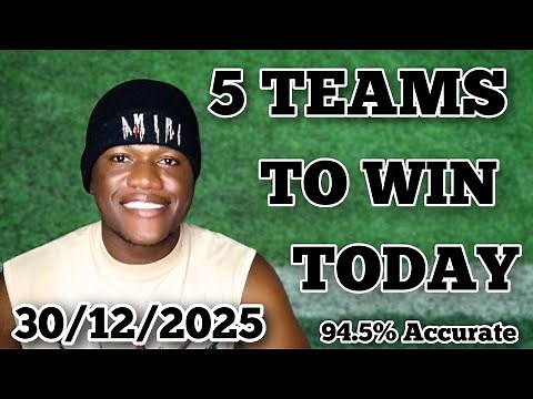 5 FOOTBALL TEAMS TO CARRY STRAIGHT WIN TODAY 💰🔥" 30/12/2025 #footballpredictions