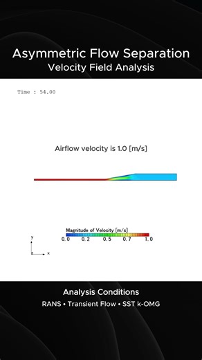 Asymmetric Diffuser Flow Separation CFD | Velocity Field