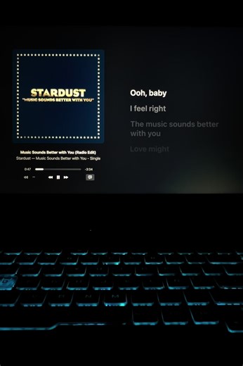 Music Sounds Better With You - Stardust #fyp #lyrics #music #applemusic #stardust