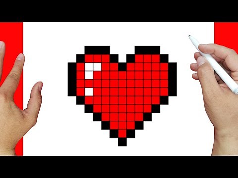 Cómo dibujar un corazon en pixel art paso a paso | Dibujos fáciles