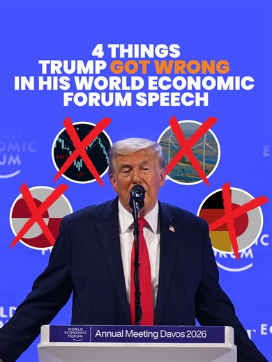 US President Donald Trump took the stage on Jan 21 for one of the most anticipated speeches at the World Economic Forum in Davos, Switzerland. What did he get wrong in his speech? #trump #us #wef #greenland #iceland