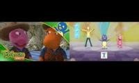 Mix of 2 videos from youtube : nickelodeon dance the backyardigans theme song