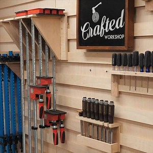 This week’s project video (https://youtu.be/lzd0dxziyIs) is a much needed shop organization build, my new #Frenchcleat wall! This not only looks better than the pegboard, it’s also a lot more flexible. Built with my Arrow Fastener brad nailer, enjoy! #woodworking #madewithArrow | Crafted Workshop