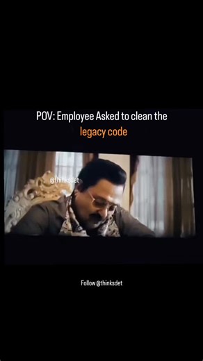 Unfold_Skills 🤹‍♂️ on Instagram: "👉 If you’ve survived legacy code, hit like and comment ‘RESPECT’. . #LegacyCode #DeveloperLife #SoftwareEngineer #ITLife #TechHumor #CodePain #CorporateLife #DevProblems #ProgrammerHumor"