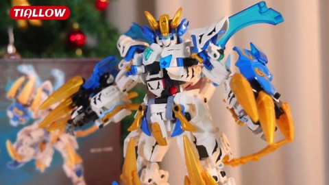 TIALLOW White Tiger 2 in 1 Mech Building Sets,Transform Robot Building Blocks Kits for Adults, Transforming Mecha Building Kits Action Figure Toys,Birthday Gifts for Boys Ages 8 10 12 14 (White Tiger)