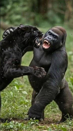衝撃！ゴリラとクロヒョウの戦い
