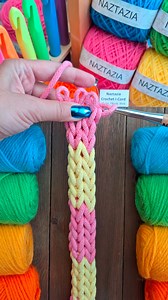 2.7M views · 12K reactions | The crochet i-cord looks like the tubular knitted i-cord and is made with one crochet hook for those who do not knit. Other tools like a lucet and spool knitter can create this look as well. #reels #crochet #knitting #artist #yarn #makersgonnamake #tutorial #braids #crocheting #icord #naztazia | Naztazia | Facebook