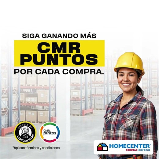 Continúe sumando CMR Puntos en cada compra y utilícelos como parte de pago en sus próximas visitas