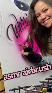 41K views · 1.5K reactions | A cancer ribbon with “Warrior” ...more ASMR airbrush for you to enjoy. Thank you! #asmr #asmrairbrush #airbrush #script #calligraphy #graffiti #lettering #y2k #90sfashion #womenartists #customapparel #painting #oddlysatisfying #satisfyingvideos #viral #cancer #cancerwarrior | Jenn Gibson | Facebook