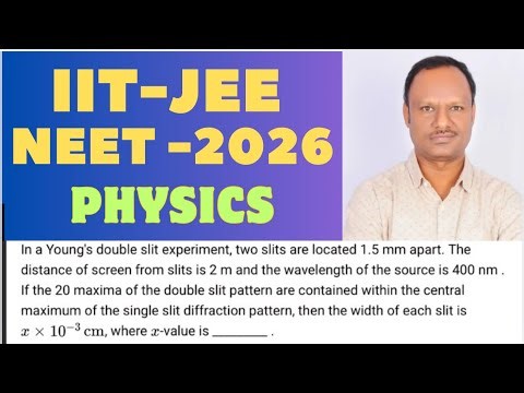 In a Young’s double slit experiment, two slits are located 1.5 mm apart. The distance of screen from