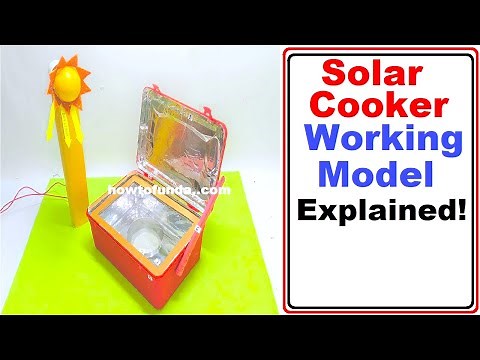 solar cooker working model explained in english | howtofunda | inspire award science project