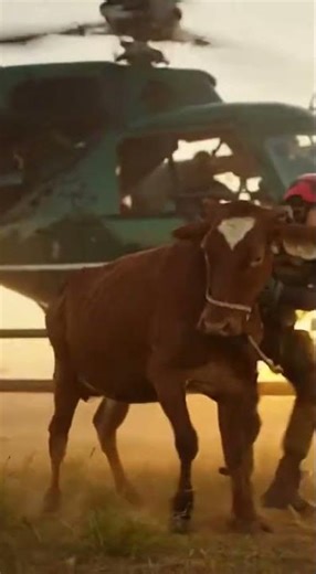 “Helicopter Team Saves Cow From Giant Python | Real Life Dramatic Rescue!”