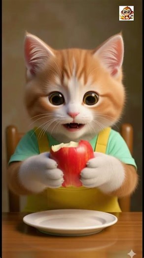 Cat Tries Apple For The First Time and Makes The Funniest Sound! 😹