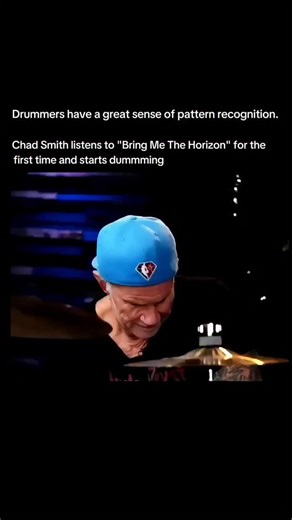 Unforgettable Songs | Old Hits on Instagram: "Chad Smith, the drummer for Red Hot Chili Peppers, once went viral after listening to Bring Me The Horizon for the first time — and immediately jumping behind the drums. Without knowing the song, Chad began playing along instinctively. Within seconds, he locked into the groove, understood the song’s structure, and started shaping the dynamics — hitting harder or softer at exactly the right moments, as if he’d rehearsed it before. But he hadn’t. What