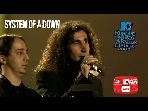 System Of A Down - B.Y.O.B. MTV EMA Music Awards Lisboa 2005 With Receive Award (4K UltraHD 60 FPS)