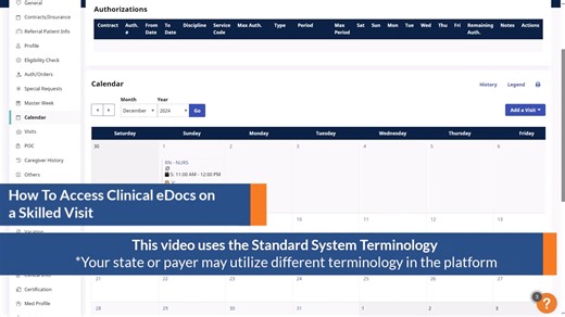 How to Access Clinical E-Docs on a Skilled Visit