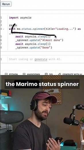Spinner widgets in marimo