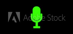 Recording podcast microphone icon animation with sound waves. Voice recording and podcast mic microphone button icon animation. Audio wave microphone icon animation. Stock Video