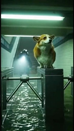 Corgi Rescued from Flooded Subway Turnstile 🐶🚨