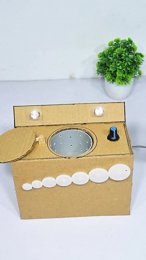 DIY Mini Cardboard Washing Machine Using DC Motor