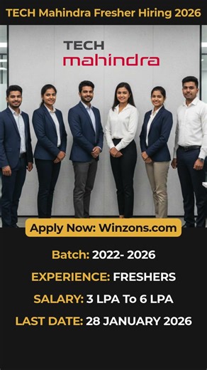 TECH Mahindra Fresher Hiring 2026 #hiringnow #job #freshershiring #motivation #wfh #remote #mahindra