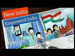 Viksit Bharat 2047 drawing competition.Viksit bharat poster.New India empowered India'