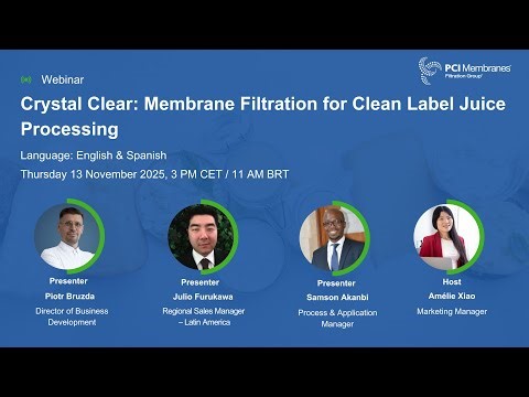 Webinar: Membrane Filtration for Clean Label Juice Processing