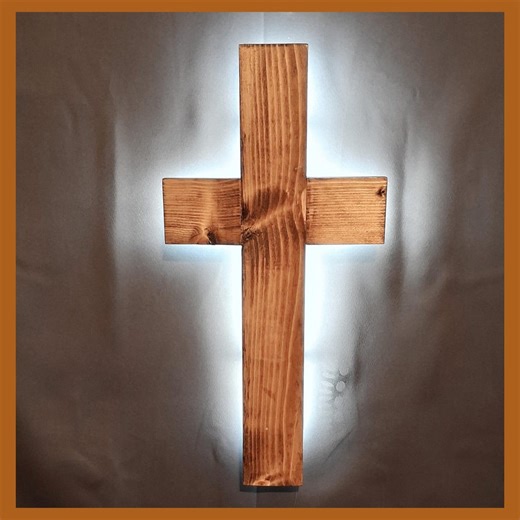 Handcrafted Wooden Lighted Cross, 17.5 X 8.5, Battery-powered Home Decor. - Etsy