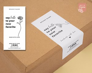 Editable Box Seal Sticker Template: Modern Packaging Label (instant Download) - Etsy