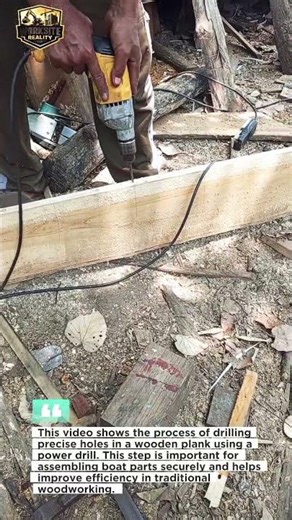 Drilling Precise Holes in Wooden Planks | Traditional Boat Building Technique