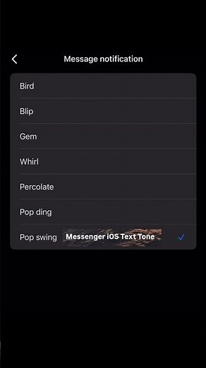 Messenger iOS notification Pop Swing text tone