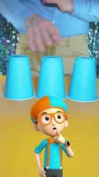 Which Cup Has the Shape? 😲🔷 Blippi Challenge! #games #gameshorts