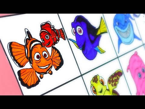 Drawing Finding Nemo Movie Characters : Nemo Marlin Dory Bruce Ray Squirt Crush