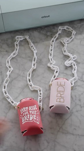Def the cutest koozies we've seen 👀 #bridaldiy #bachelorette #cricut #koozies