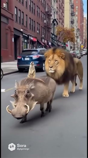 Meerkat. Warthog and a lion. So familiar. #lion #ling #king
