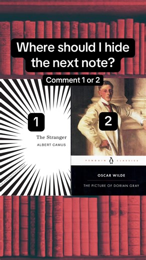 Classic Book Battle: The Stranger vs The Picture of Dorian Gray Quick classic book battle, but the vote has a real outcome. You are choosing where I hide my next handwritten note in the wild. This is part of Your Note Alone. I write short handwritten notes for strangers and hide them inside books in the real world. Libraries, bookstores, and little free libraries. The goal is simple: someone picks up a book, flips a page, and finds a message that meets them exactly where they are. A small moment