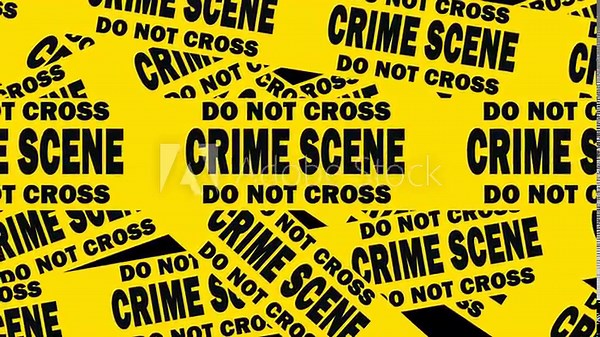 Crime Scene Caution Strip Do Not Cross Tape Warning Strip Police Yellow Black Strip Barrier Security Investigation 4K Stock Video