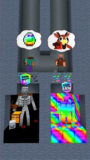 Rank 40 vs Rank 6974 in Minecraft! #shorts #minecraft #animation #noob #roblox