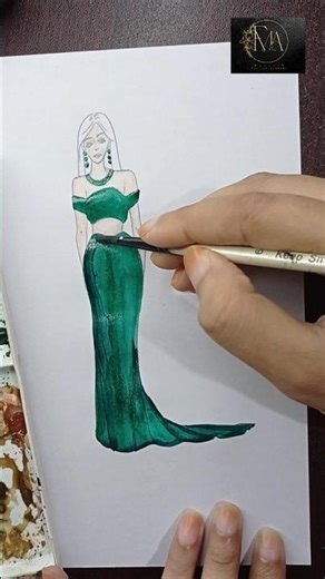 how to draw a beautiful dress #ytshorts #shorts