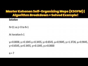 Kohonen self organizing maps(KSOFM) with algorithm and solved example