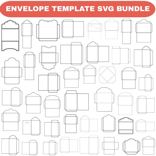 Envelope Template SVG Bundle: DIY Cut Files (digital Download) - Etsy