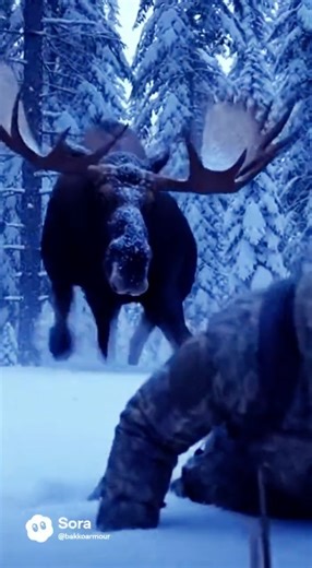 Moose Take Down #country #animalsattack #hunting #caribou