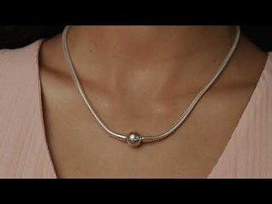 Pandora Jewelry Moments Snake Chain Charm Sterling Silver Necklace