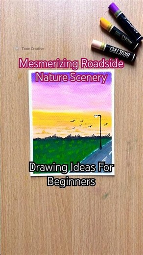 ✨ #mesmerizing roadside nature scenery #drawingideas for beginners ✍️💡 #art #drawing #shorts
