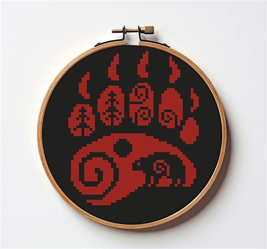 Bear's Paw Cross Stitch Pattern DIY, Wild Animal (PDF Download) - Etsy