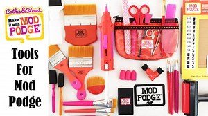 Brushes and brayers, oh my! Learn all about the amazing Mod Podge tools you can use to get a flawless decoupage finish every time with Cathie Filian and Steve Piacenza's favorites! | Plaid Crafts