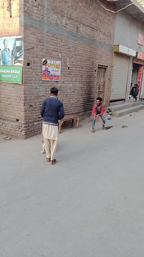 Playful Chase: Boy and White Dog in Urban Setting